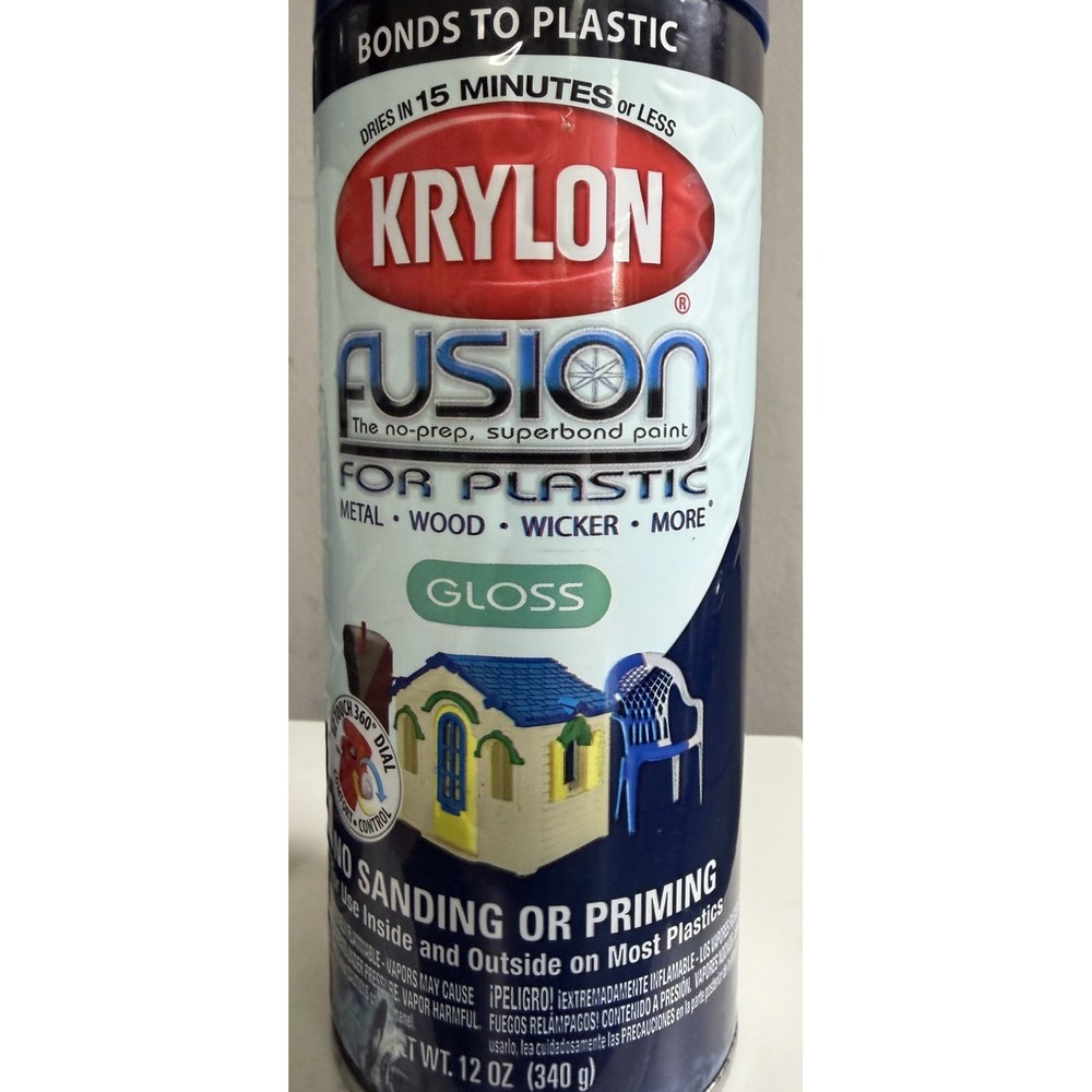 2X Krylon 2326 Navy Gloss Fusion Spray Paint for Plastic Wood 12oz - Picture 5 of 5